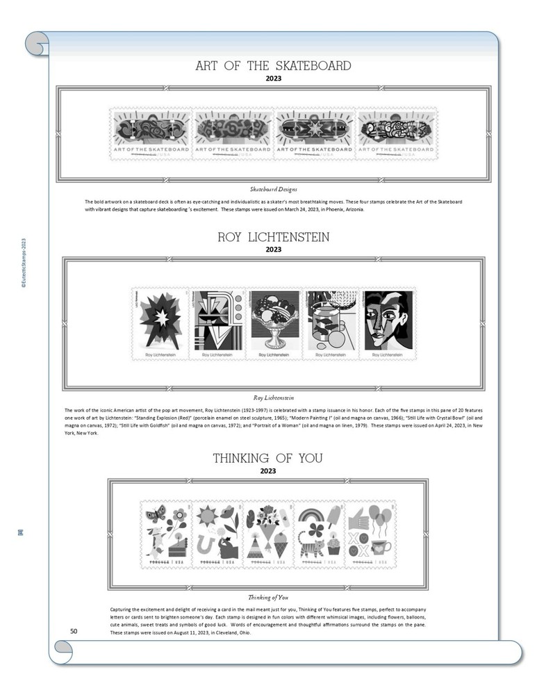 2023 U.S. Commemorative Singles SIMPLIFIED Supplement (White Ace Alternative)