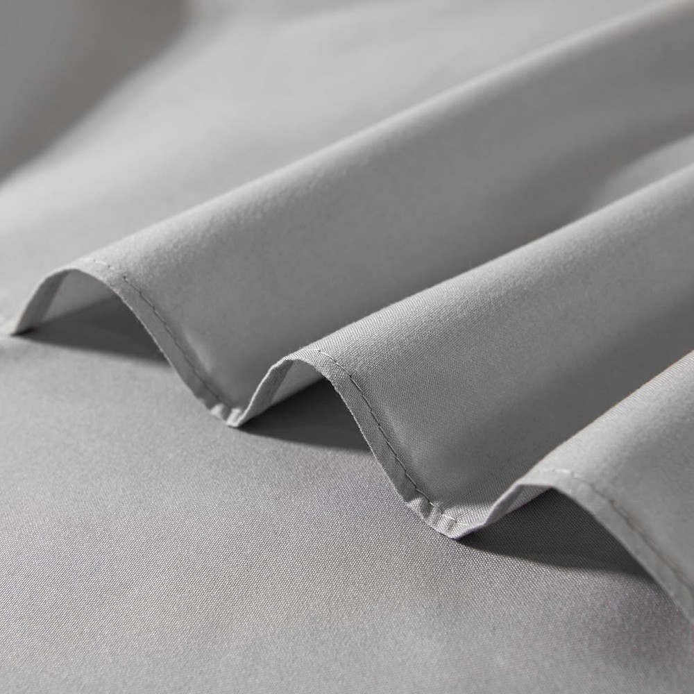 Light Grey Bed Skirt Full Size Ruffled with 14-Full,