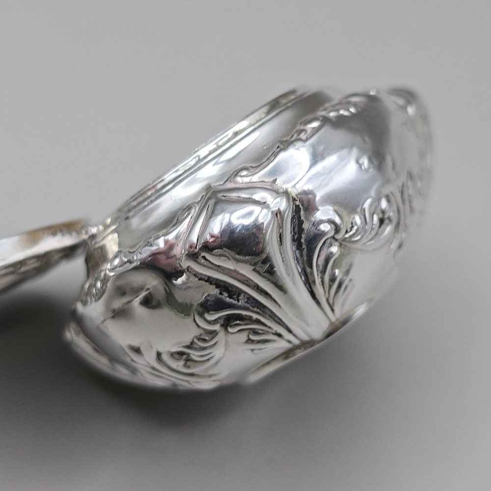 Antique Solid Silver Snuff/Pill Box Birmingham 1901 Gilt Interior Rococo Design