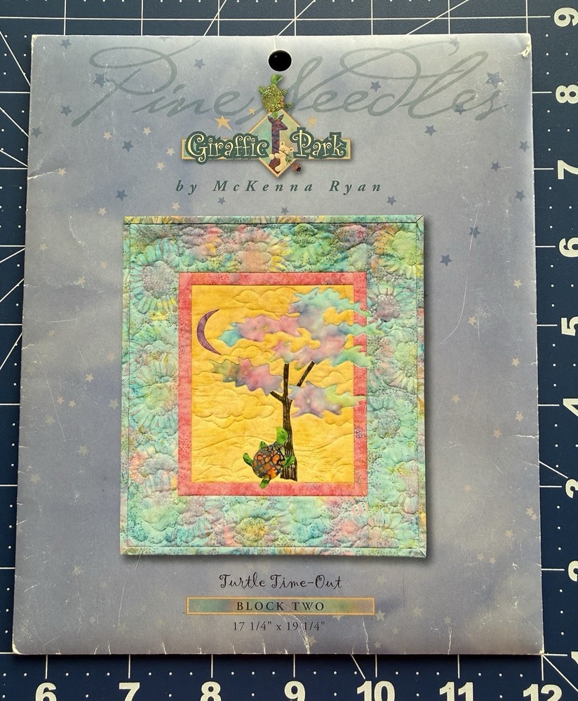 McKenna Ryan Pattern GIRAFFIC PARK Turtle Time-Out Block 2 Pine Needles Uncut