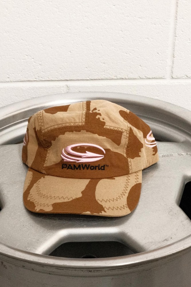 PAMWorld Brown Camo 5-Panel Hat with Pink Logo