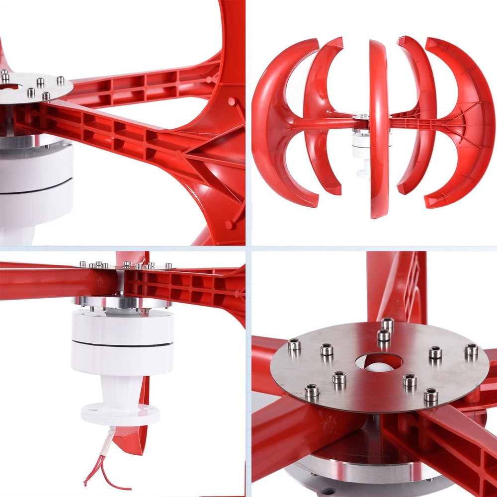 Vertical Axis Wind Turbine Generator 1200W Windmill W/ Controller 12V 24V