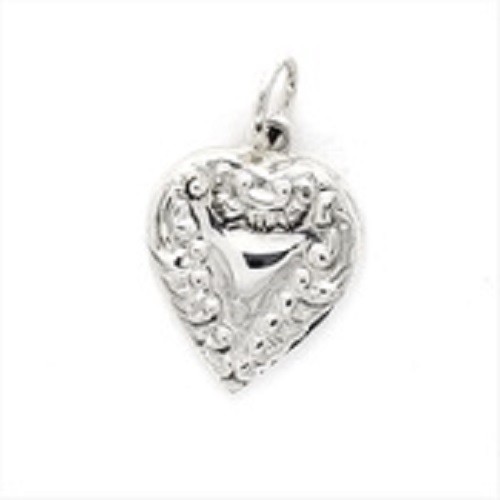 Sterling Silver Double Sided Heart Pendant
