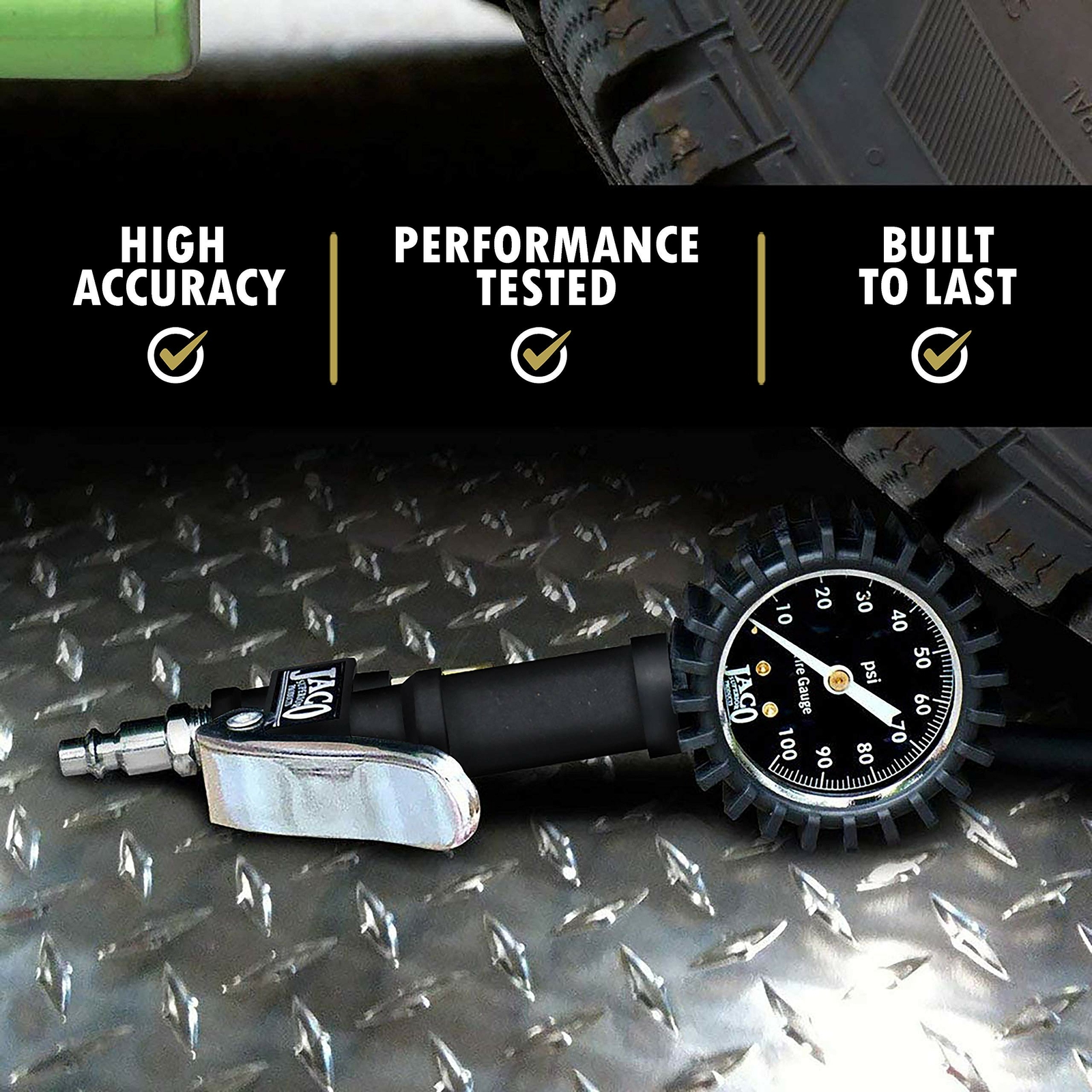 JACO FlowPro™ Tire Inflator with Pressure Gauge - 100 PSI