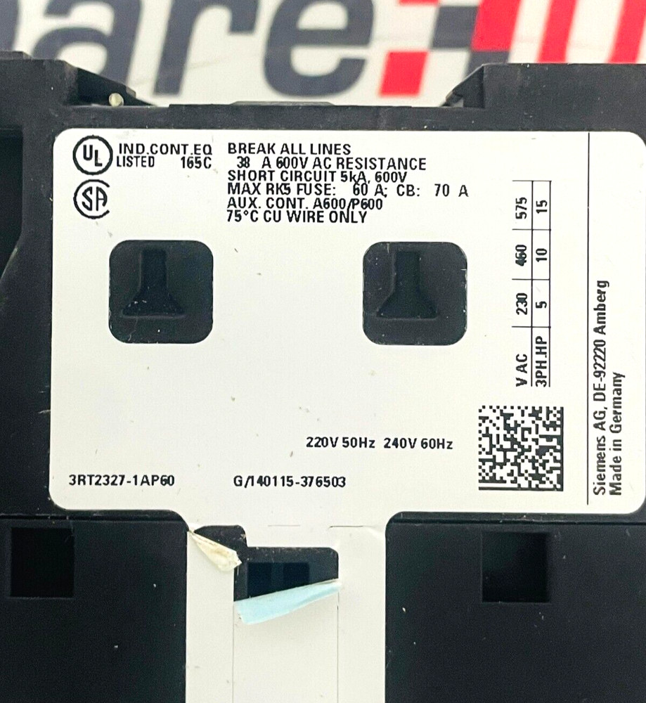 SIEMENS 3RT2327-1AP60 Contactor