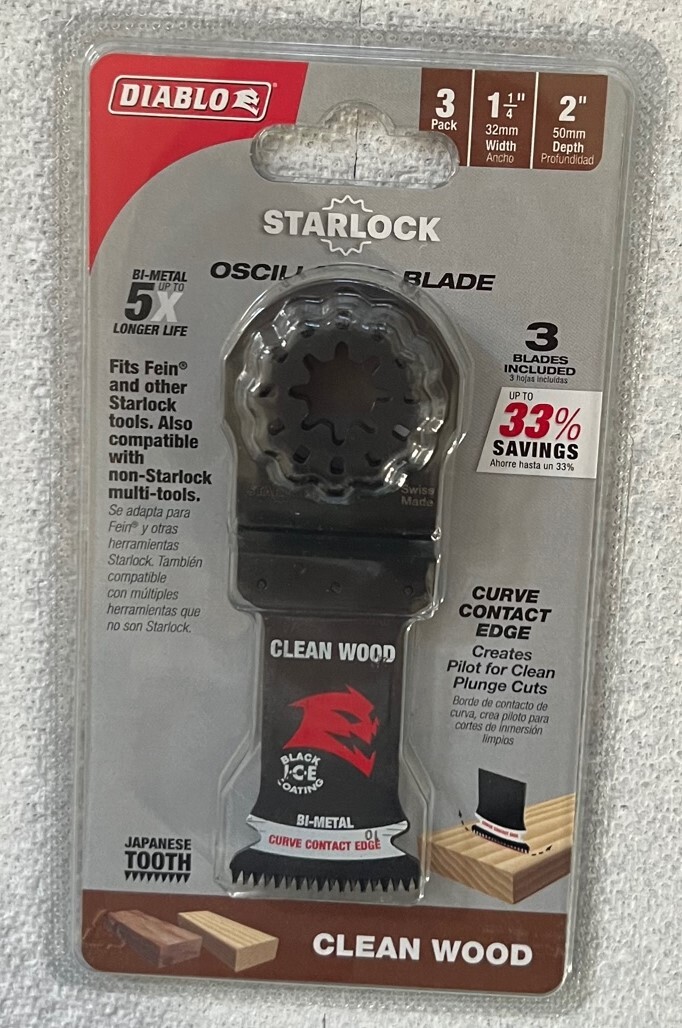 Diablo 1-1/4 in. Starlock Bi-Metal Oscillating Blades for Clean Wood (3-Pack)