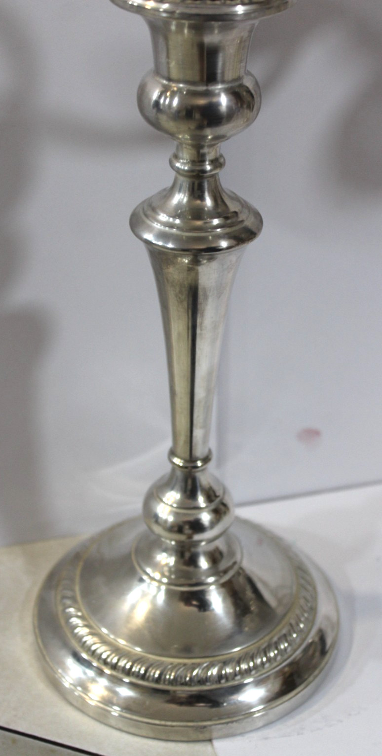 Pair Sterling Silver Preisner Candelabra Georgian 3 Arm Candlesticks 16" #743