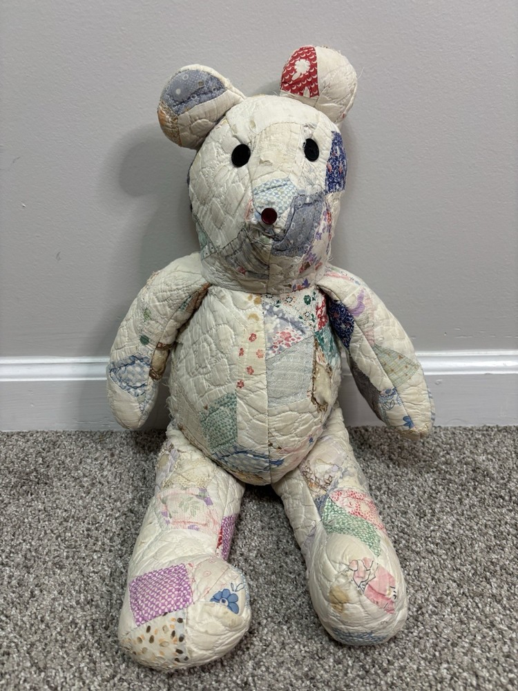 Homemade Patchwork Quilted 20” Mouse Has Been Well Loved