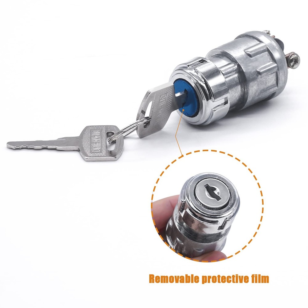 3 Wires Ignition Switch with Key 12V Universal Engine Starter Key Switch Off/...