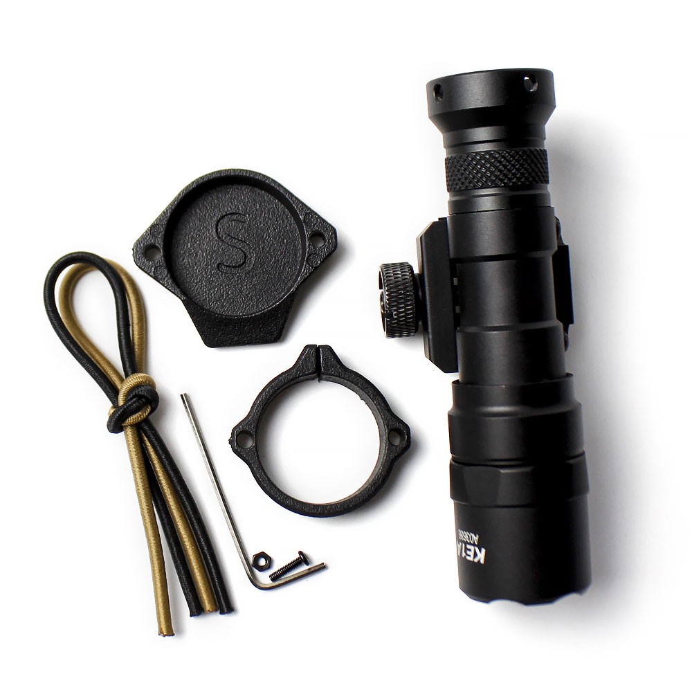 Tactical Mini M300B LED White Flashlight Hunting + Weapon Light Protector Cap US