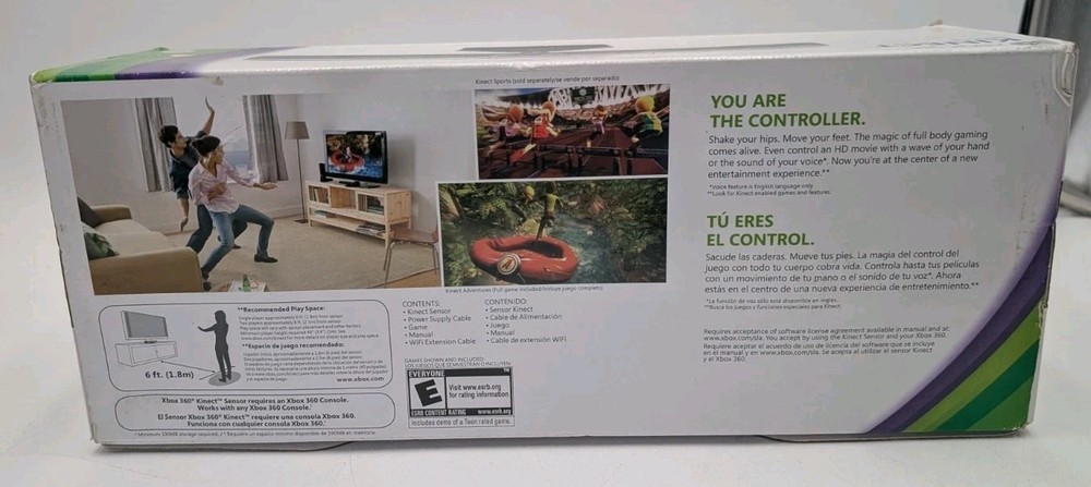 Official Microsoft Xbox 360 Kinect Motion Sensor Bar w/ Kinect Adventures Game