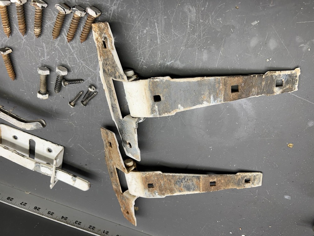 Old VINTAGE Gate hinges and￼ Latch Lock