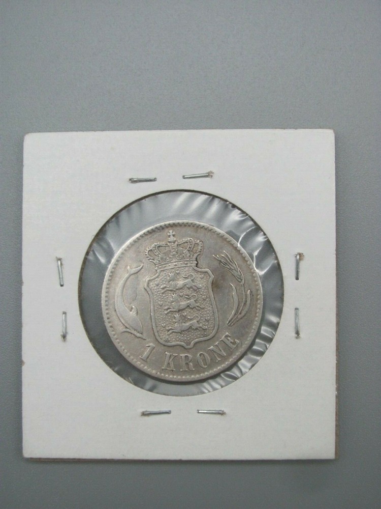1875-H Denmark Krone .800 Fine Silver