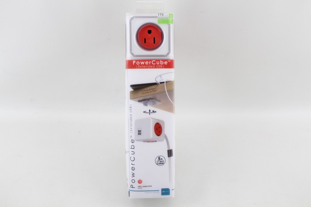 ALLOCACOC POWERCUBE EXTENDED USB 4 OUTLETS NEW