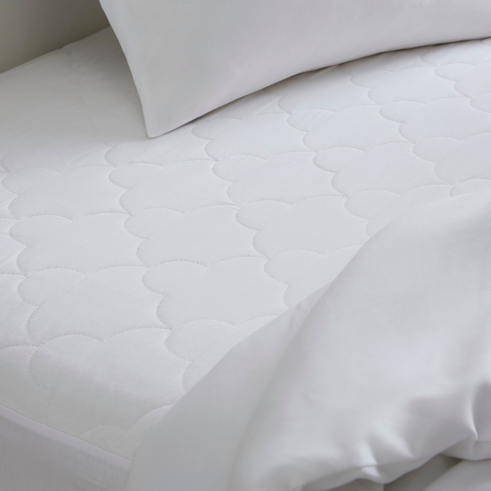 Sleep Philosophy Cotton?Percale Mattress Pad w/ Spandex Snug-on Slip Fit Skirt