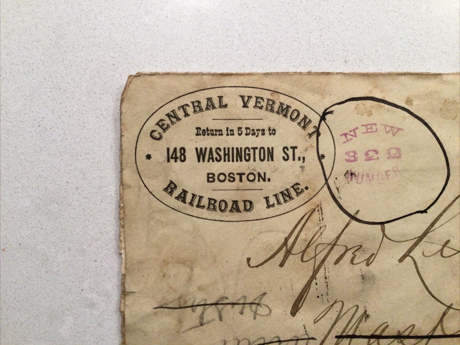 Rare 1880s Central Vermont Railroad Line Mast Yard NH Cancel 3c Postal Cover