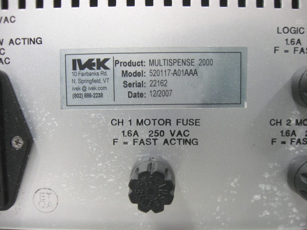 C201562 IVEK Multispense 2000 Liquid Dispensing Sys (3) 40 Pitch Linear Actuator