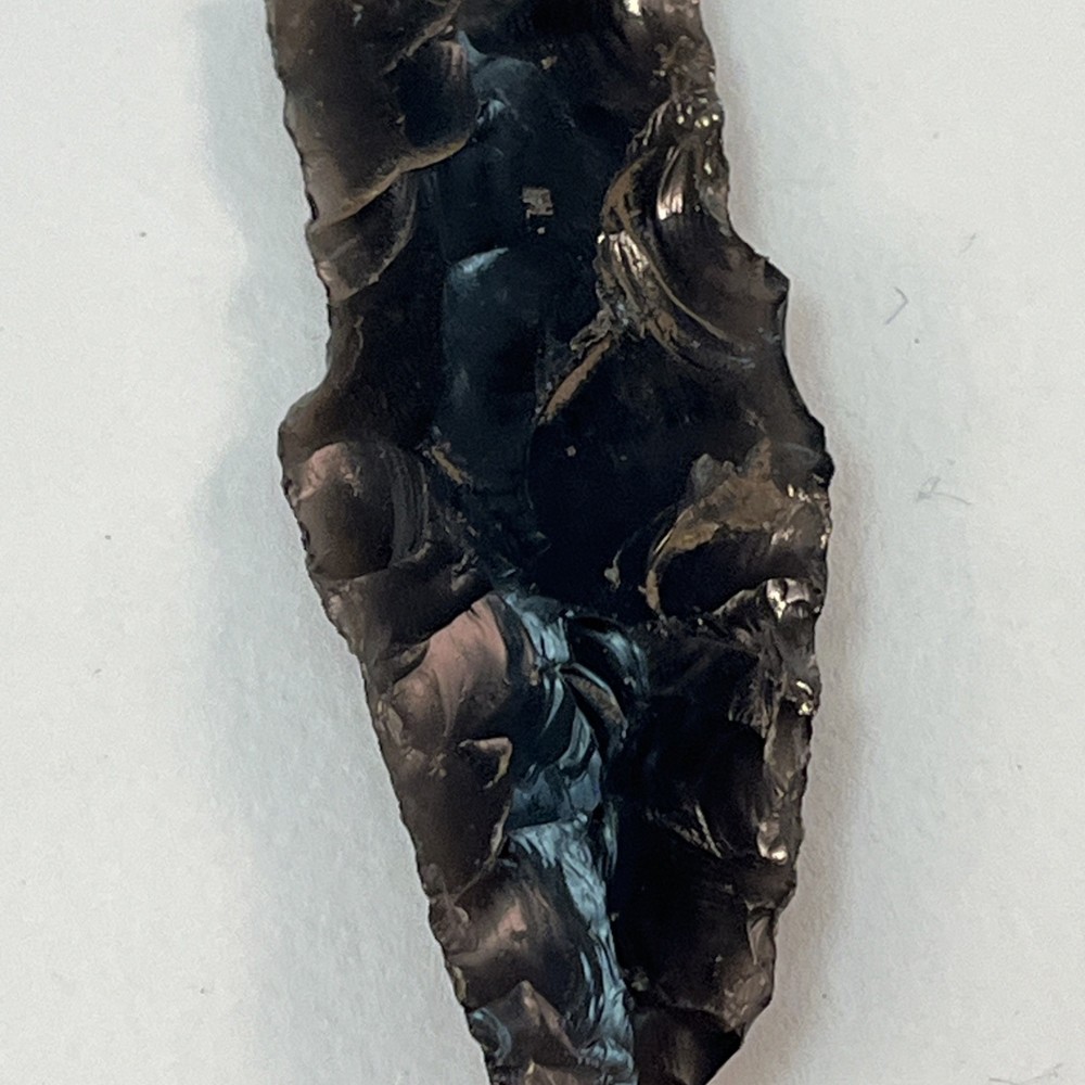 Obsidian Black Arrowhead Spearhead - Age Unknown