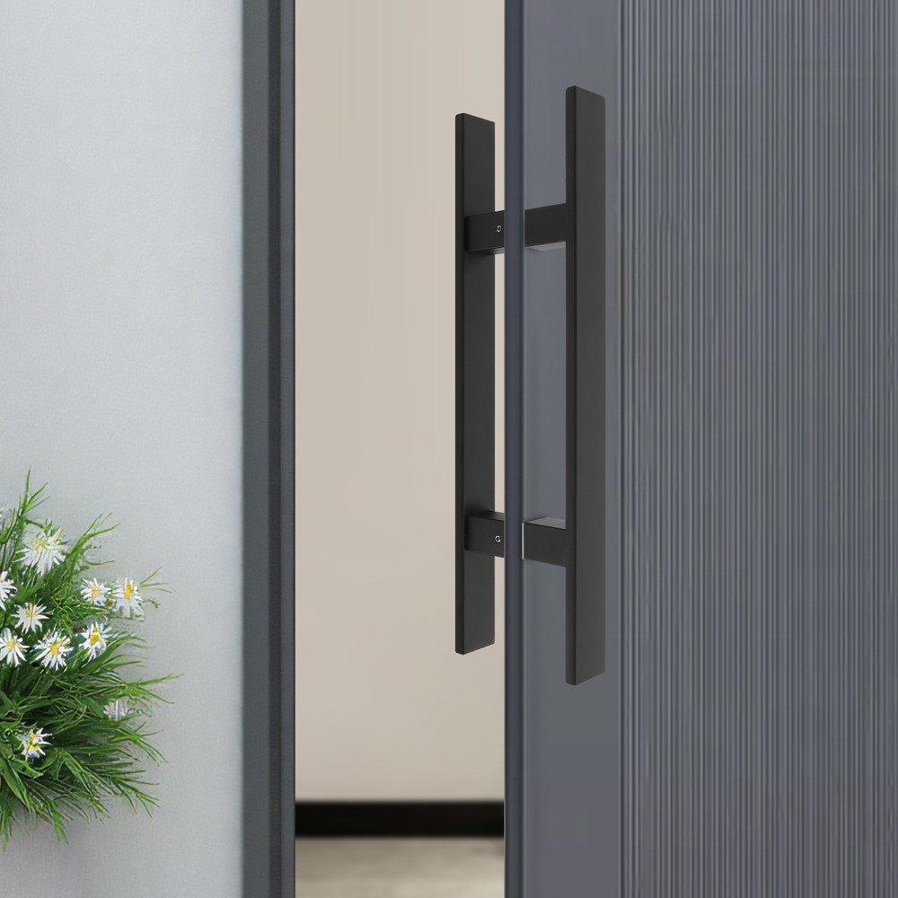 Stainless Steel Double Sided Push Pull Door Handle, H-shaped Door Pull Handle