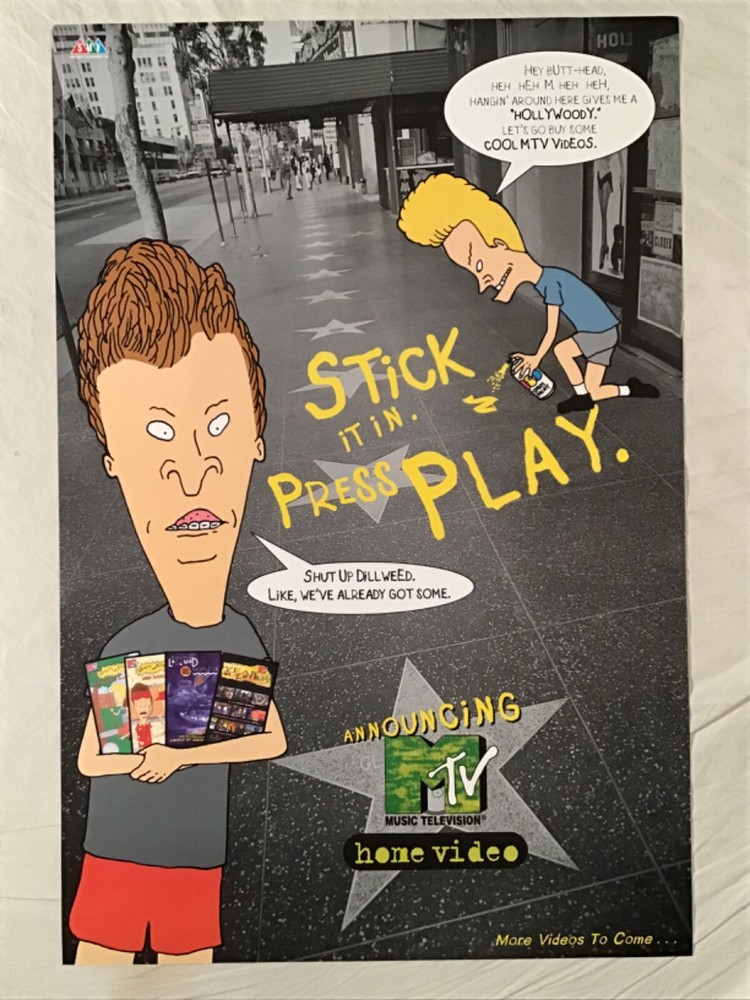 Beavis And Butthead 1995 Video Promo Poster New Condition
