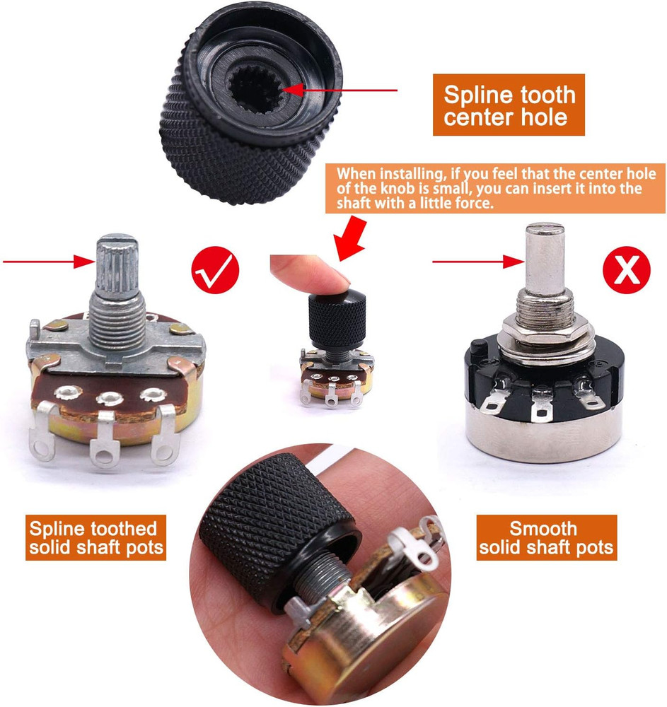 3pcs Black Metal Dome Knobs Electric Guitar Volume Tone Control Knobs Metal ..