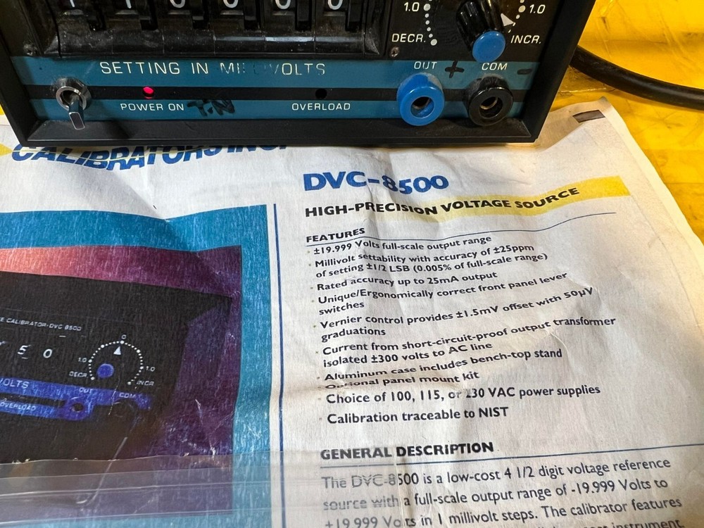 Calibrators Inc Datel DVC-8500 Low Voltage Precision Calibrator Source