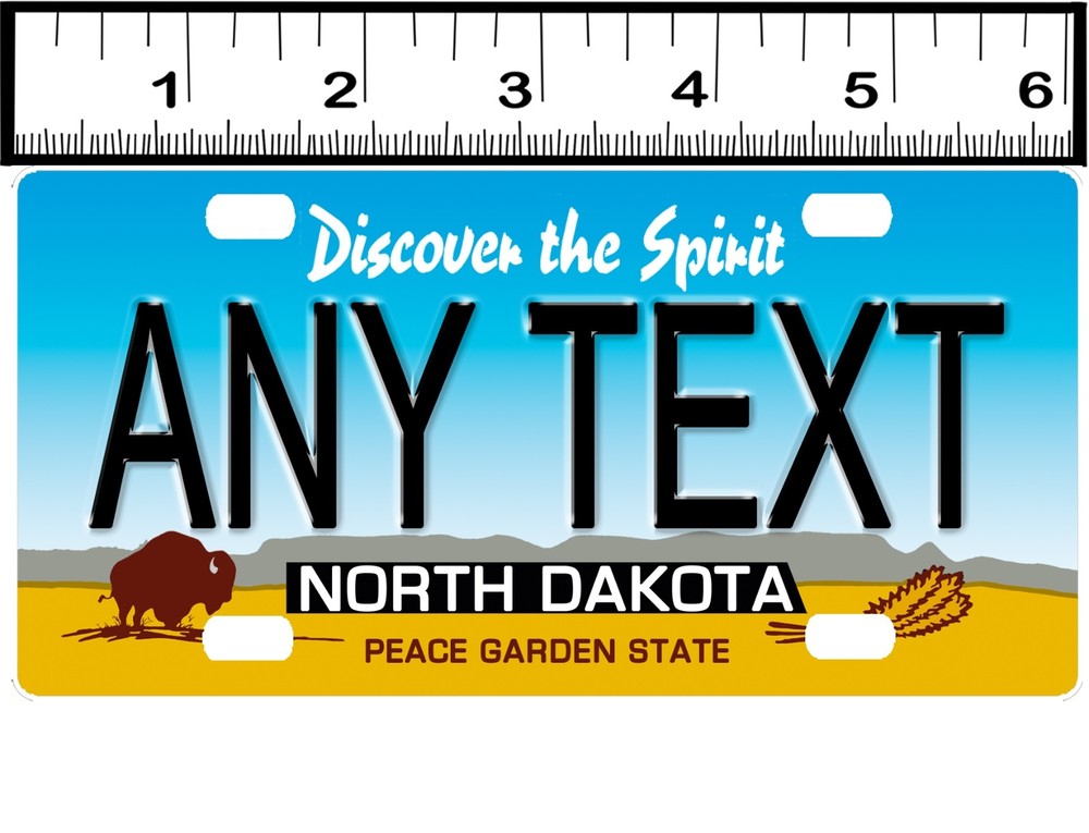 CUSTOM PERSONALIZED ALUMINUM BICYCLE MINI STATE LICENSE PLATE-NORTH DAKOTA