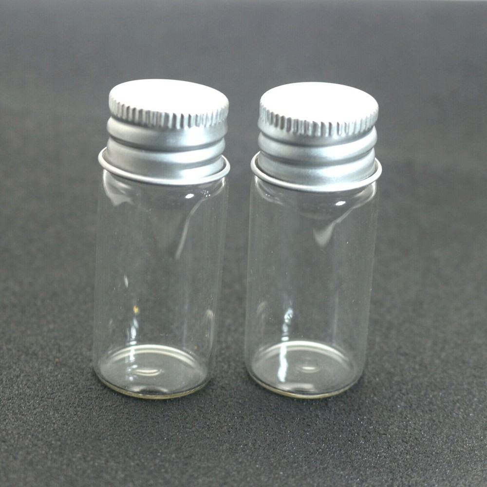 5 Empty Small Glass Storage Bottles Vials with Screw Cap 10ml(22X50mm) Mini Jars