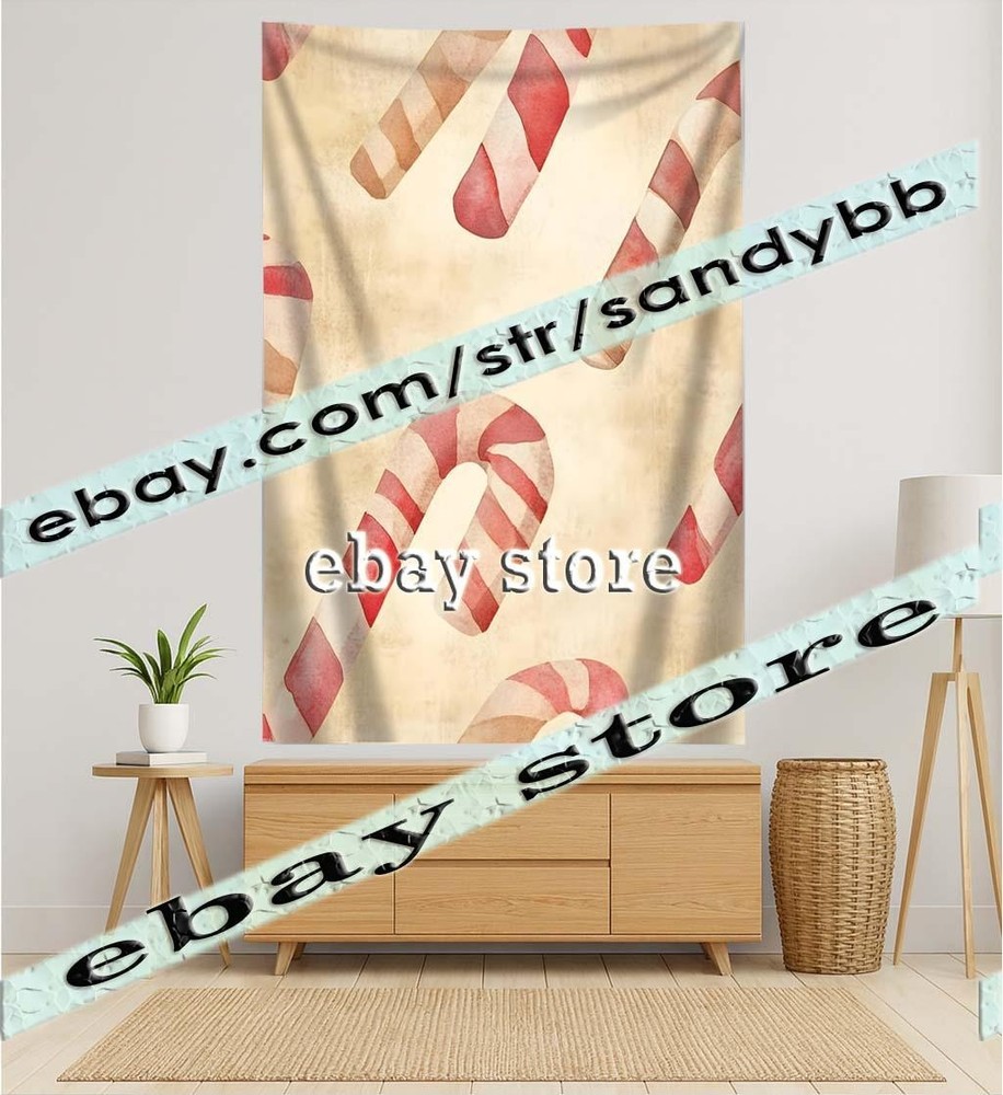 Candy Cane Pattern tapestry fun playful winter style 39X59 in