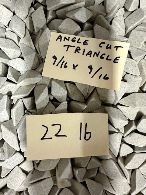 Ceramic Angle Cut Triangle Tumbling Media 9/16 x 9/16"  22LB Lot ~ Metal & Rock