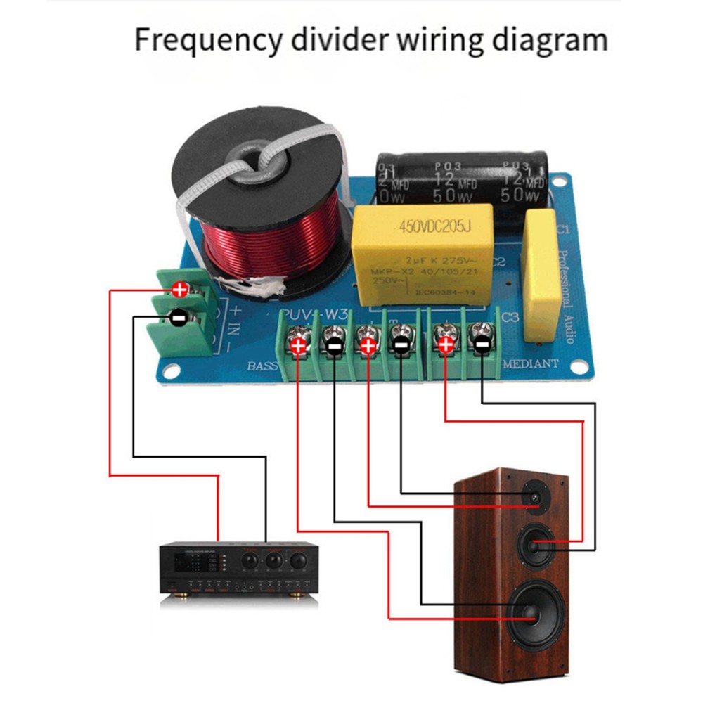 200W 3 Way High Speaker Frequency Divider, Audio Splitter Circuit Board2595