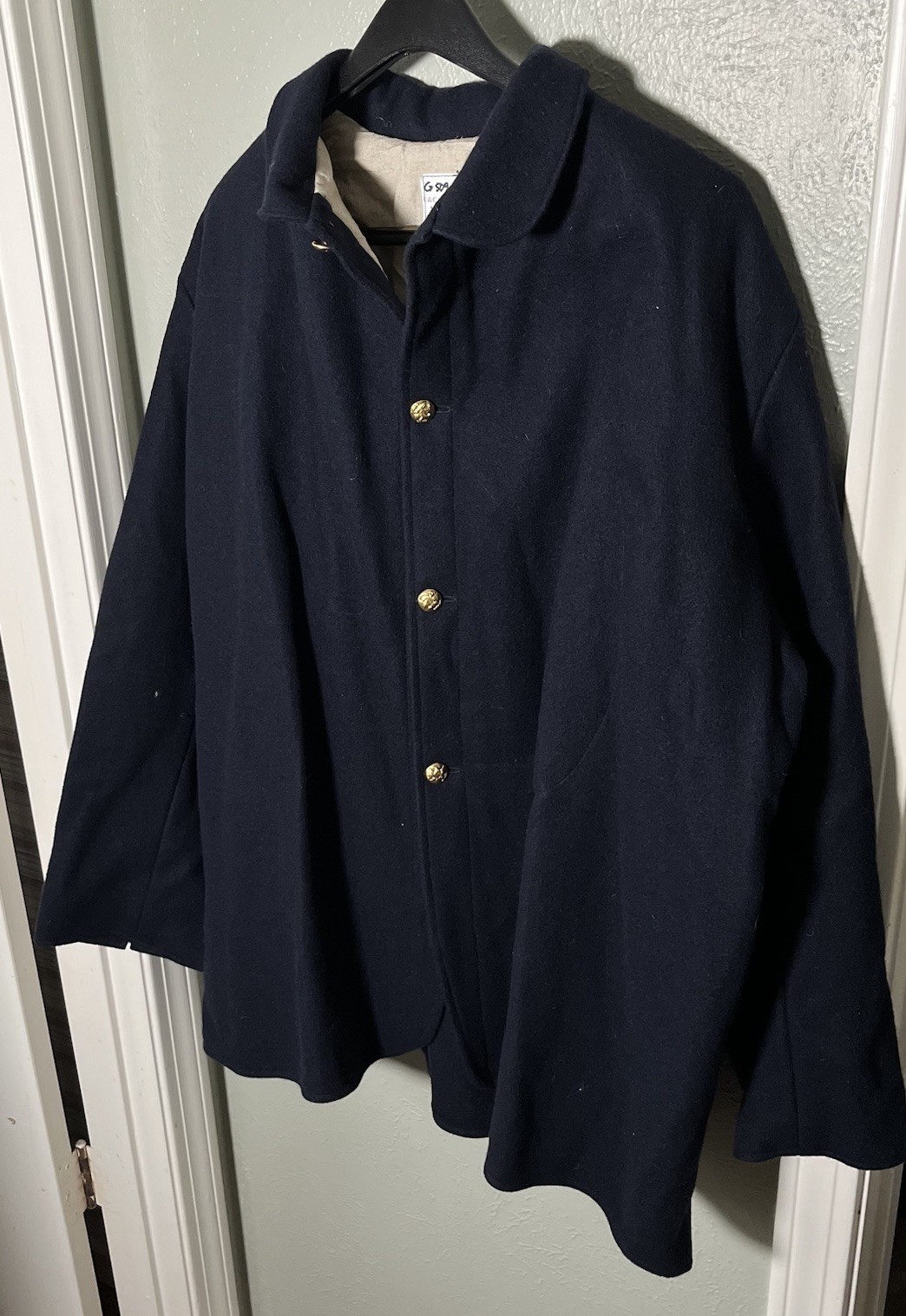 Civil War Union Wool Sack Coat Navy Blue Size 50 Repro by C&C Sutlery USA Made
