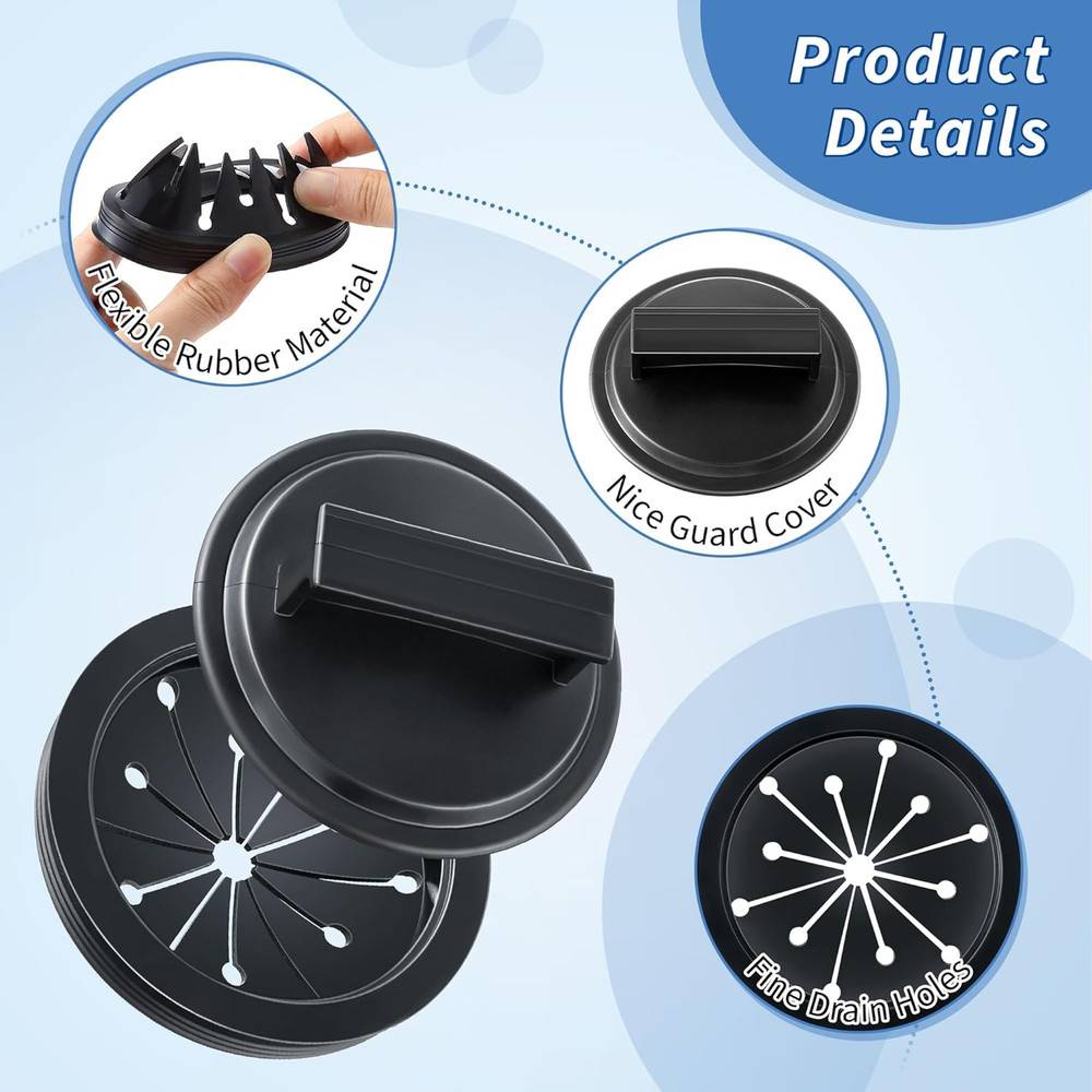 4Pcs 3 Inch Garbage Disposal Splash Guards with round Kitchen Sink Stopper