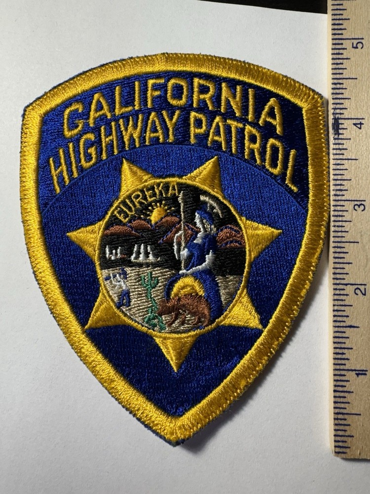 California Highway Patrol CHP Shoulder Patch ~ Solid Yellow Edging