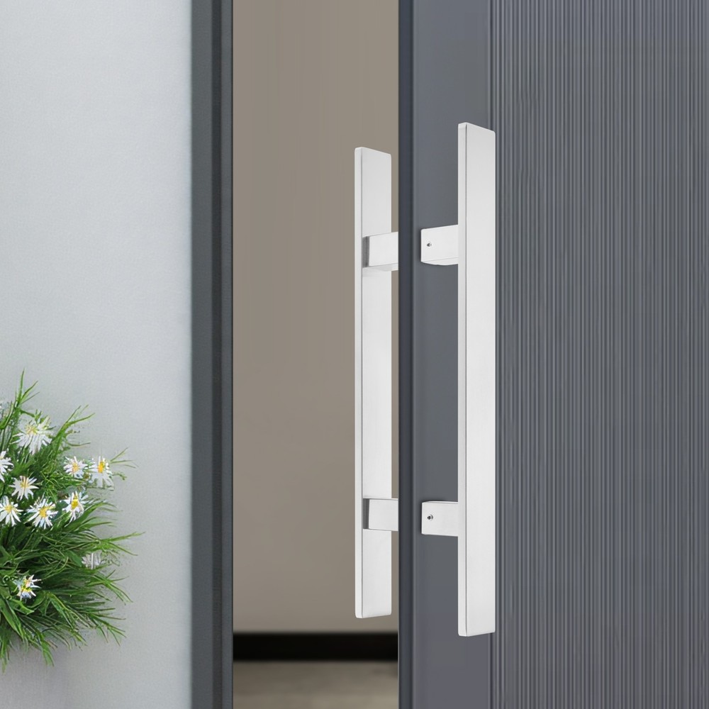 Stainless Steel Double Sided Push Pull Door Handle, H-shaped Door Pull Handle