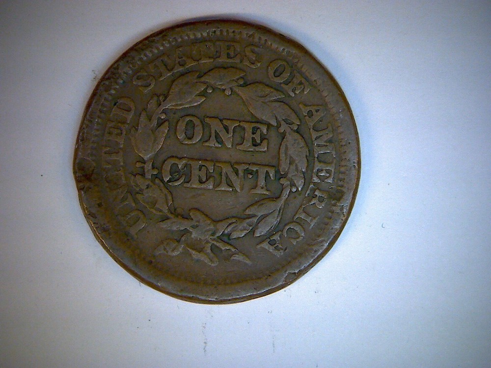 1851 U.S. LARGE CENT, BRAIDED HAIR CENT,