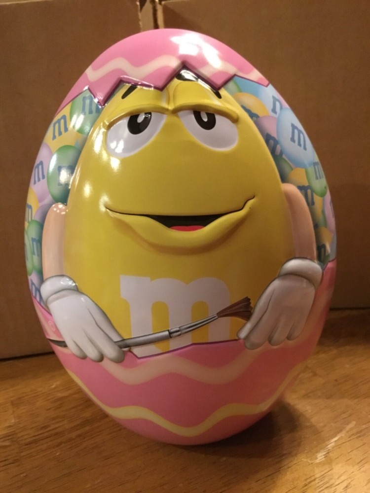 M&Ms Yellow & Pink Tin Egg Box