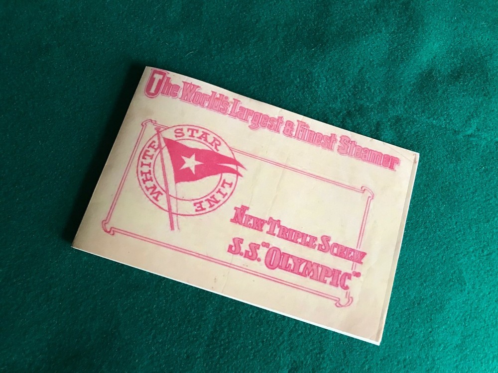 RMS OLYMPIC FIRST CLASS ACCOMMODATIONS BOOKLET 1911 REPLICA