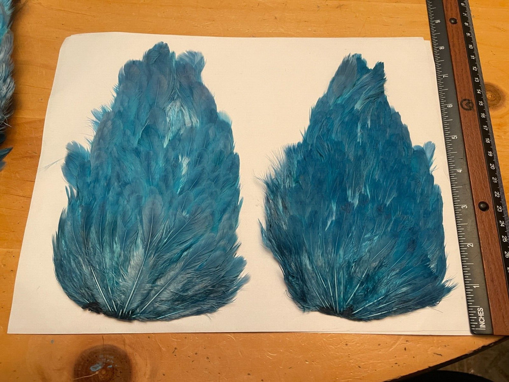 Hen Saddle Patch SILVER DOCTOR BLUE