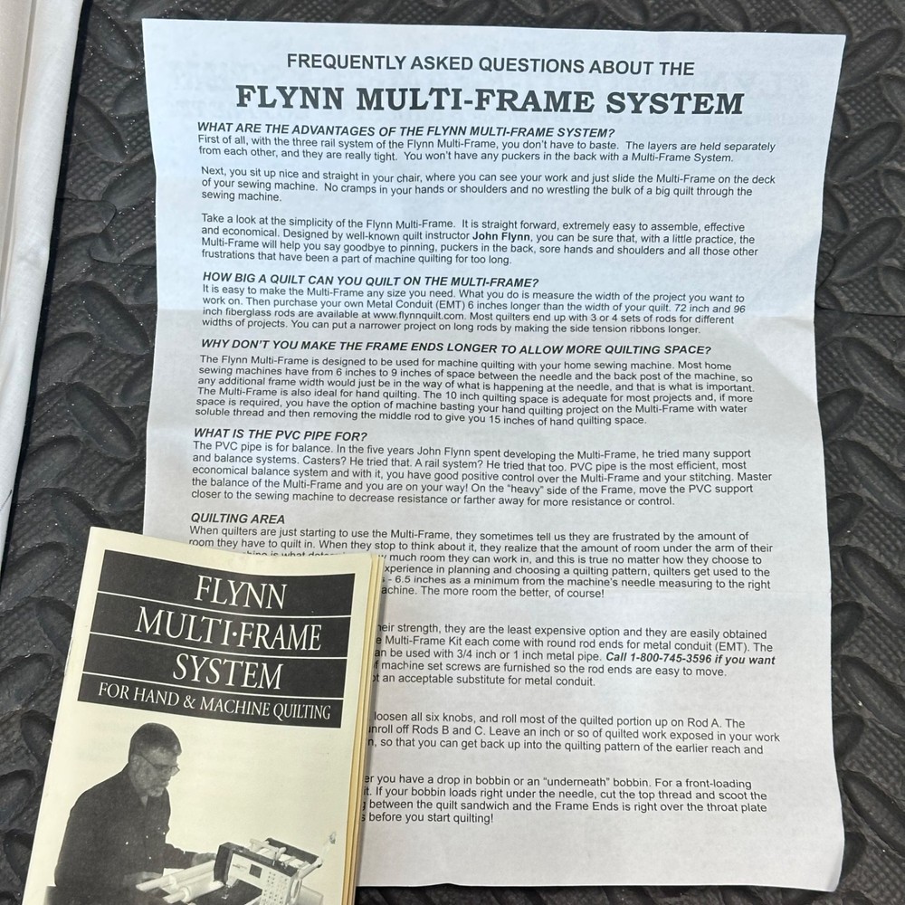 Flynn Multi-Frame System For Hand & Machine Quilting Boxed