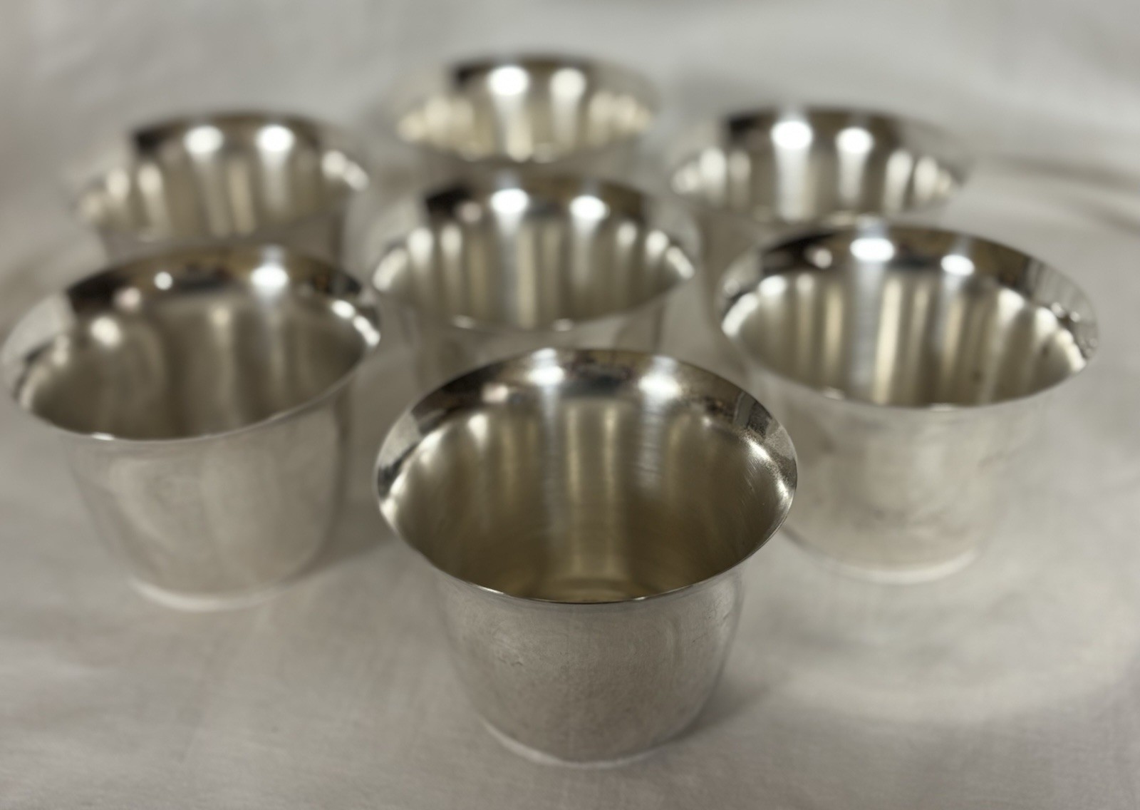 7 Silver Plated Cocktail or Dessert Cups, Great Condition