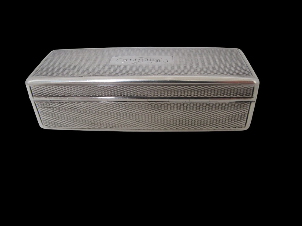 George III silver rectangular snuff box ‘Lucifers' John Shaw Birmingham 1819