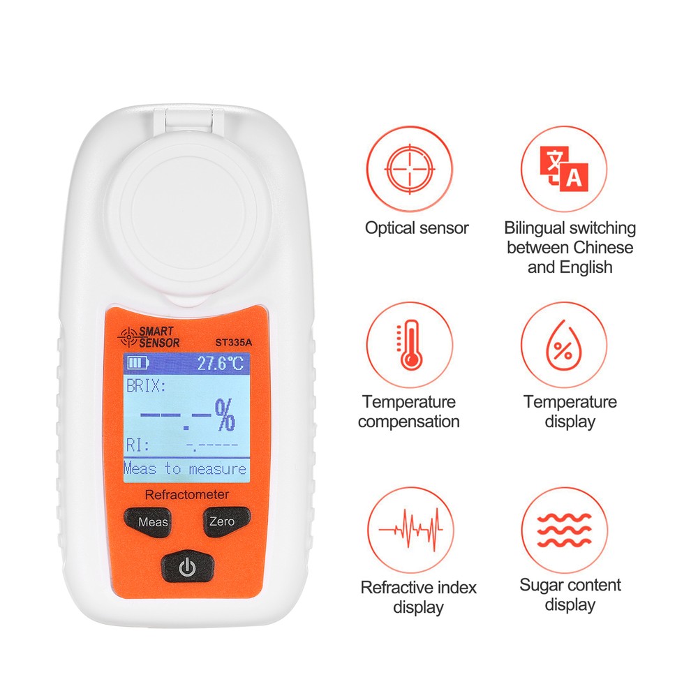 ST335A LCD Digital Refractometer Portable Handheld Honey J8R9