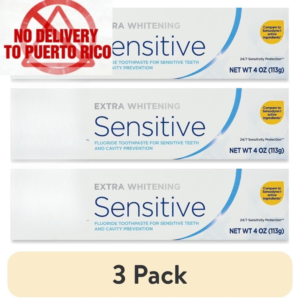 (3 pack)Advanced Extra Whitening Sensitive Toothpaste, 4 oz