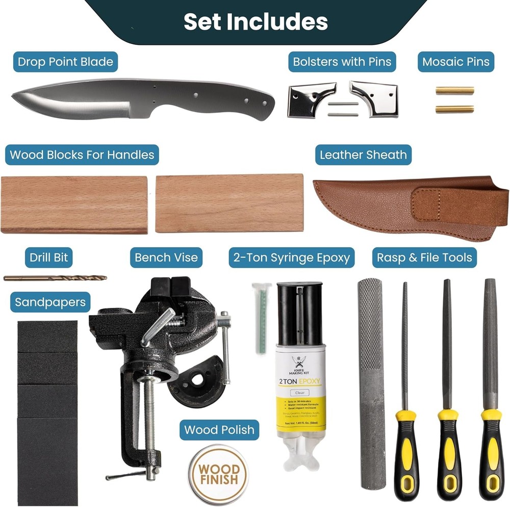Knife Making Kit for Men with Blade Handle Tools