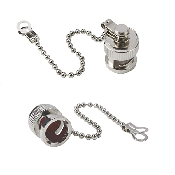 2 x Dust cap with chain for BNC female RF connector ships from USA