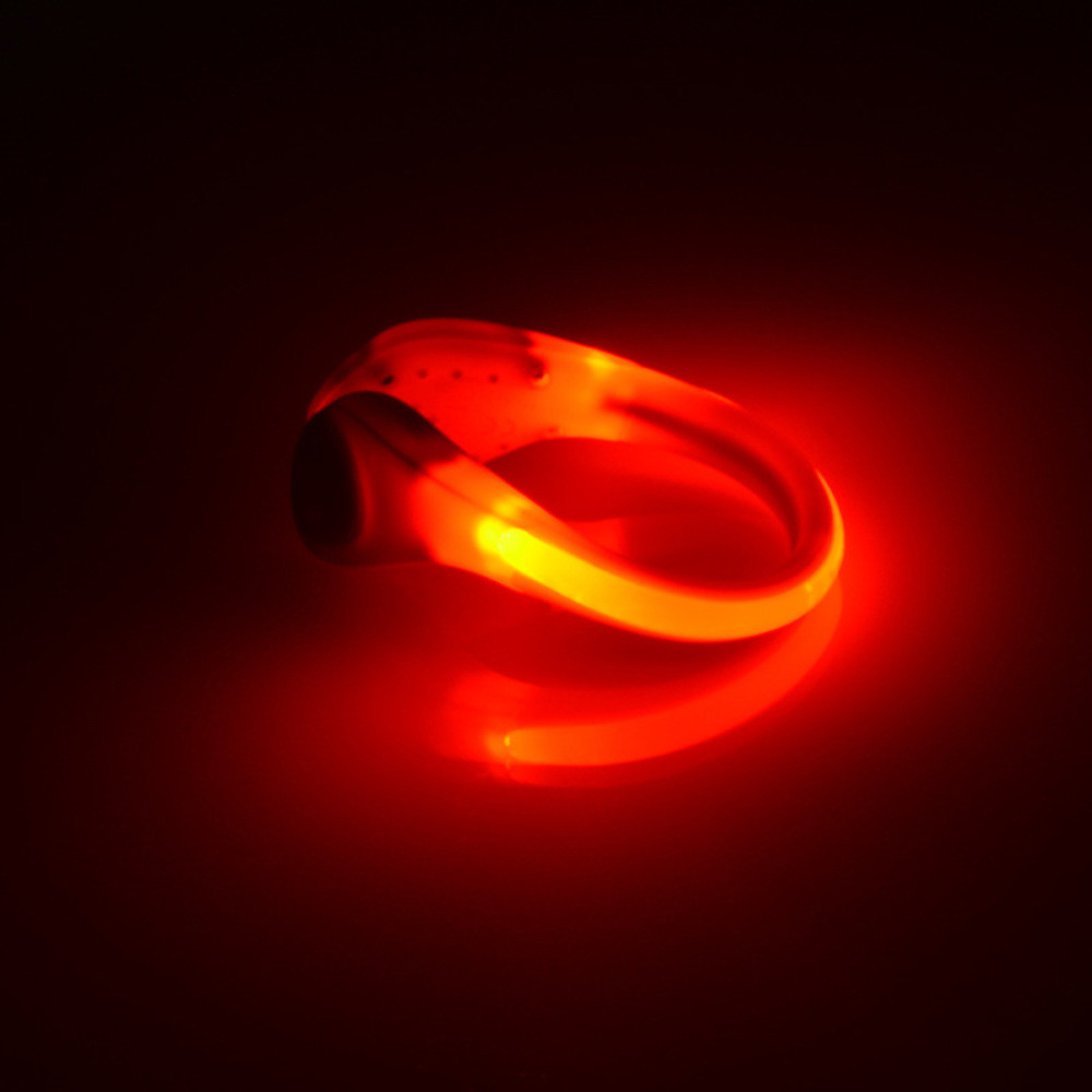 (1 PAIR) LED SHOE Light glow CLIPS for night safety leg running walking jogging