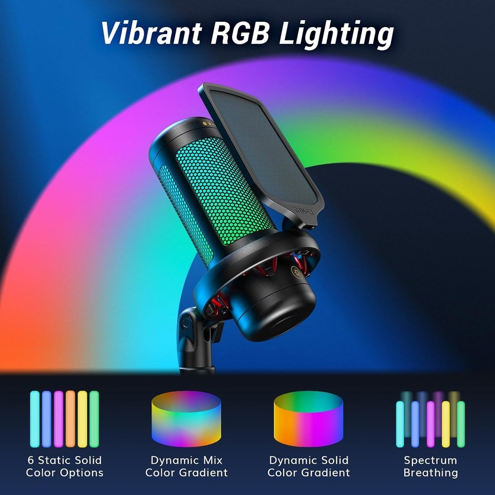 RGB Gaming Microphone Set with Boom Arm
