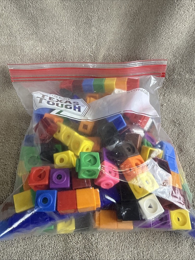 Learning Resources Mathlink Cubes Set 3/4 Gallon Bag Full 2 Different Types