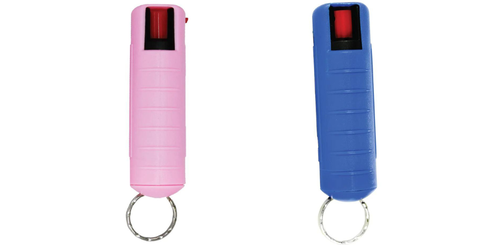 2 Pack Bundle - Pink & Blue Streetwise 18 Stream Pepper Spray 0.5 oz Hard-case